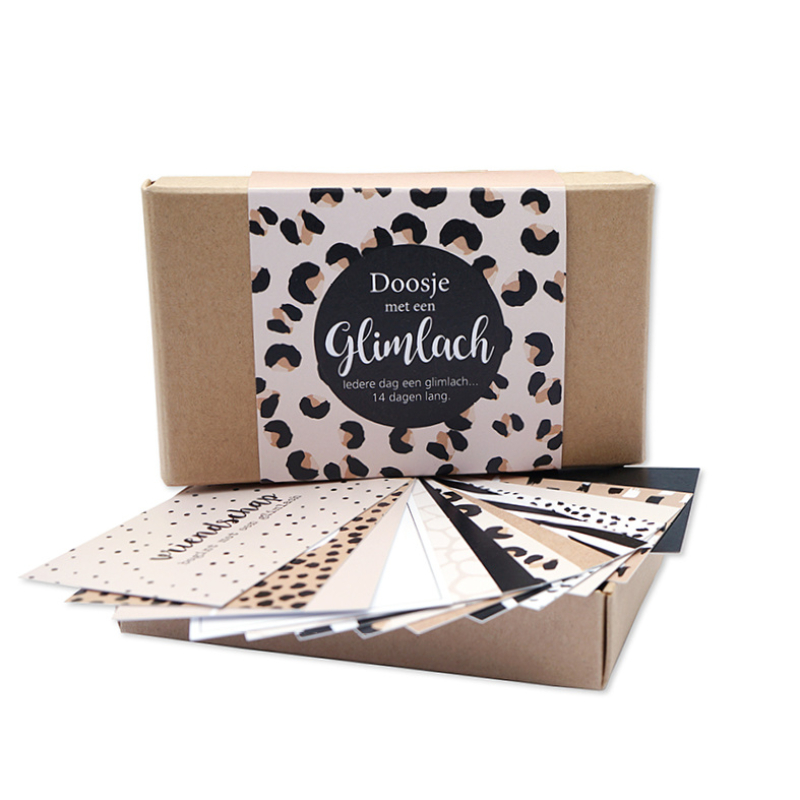 doosje met een glimlach, dierenprint